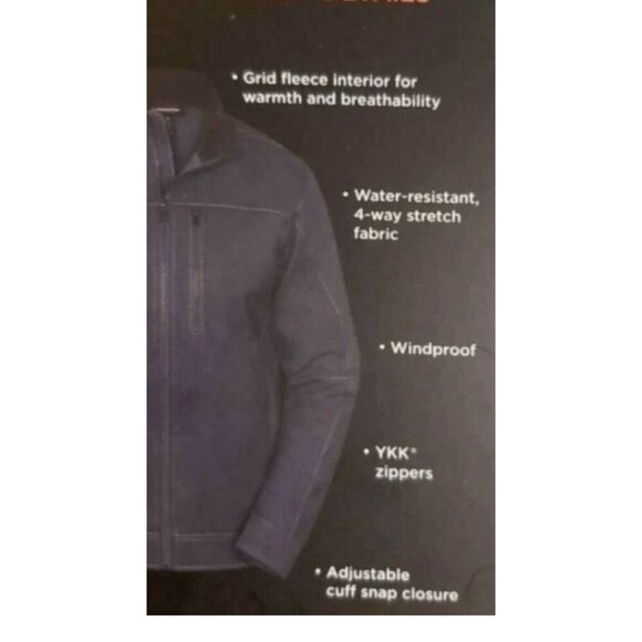 Kirkland Signature Men's Medium 3-Layer Water Resistance Jacket Dark Blue Zip Up - Picture 6 of 11